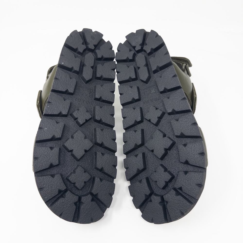Prada Nappa Quilted Slingback Sandals 37.5 EU 7.5 US Militiare Green Calzature - Picture 6 of 6